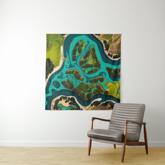 Futuristic Marshlands Wandteppich (Beispiel (Horizontal))