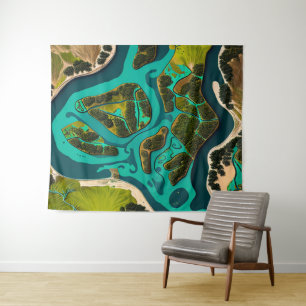 Futuristic Marshlands Wandteppich