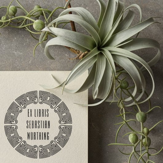 Futuristic Maze Custom Ex Libris Stamp Permastempel