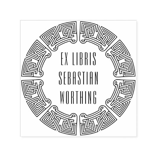 Futuristic Maze Custom Ex Libris Stamp Permastempel (Design)