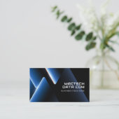 Futuristic Metal Chrome Triangles | Modern Visitenkarte (Stehend Vorderseite)