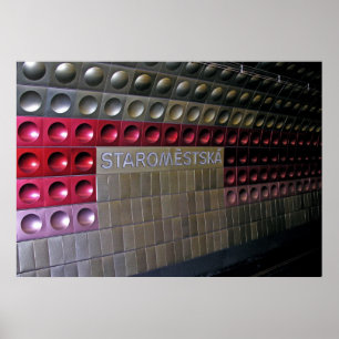Futuristic Metro, Prague Poster