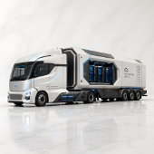 Futuristic Mobile Data Center Truck Card Karte