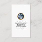 Futuristic Modern Vertical Cyan President Visitenkarte (Rückseite)