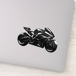 Futuristic Motorcycle Black White Vector  Aufkleber