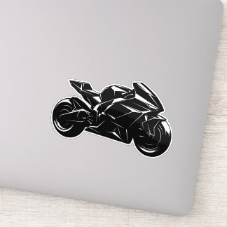 Futuristic Motorcycle Black White Vector  Aufkleber