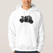 Futuristic Motorcycle Black White Vector  Hoodie (Vorderseite)