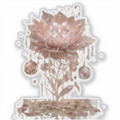 Futuristic Neon Blossom Vinyl Sticker (Vorderseite)