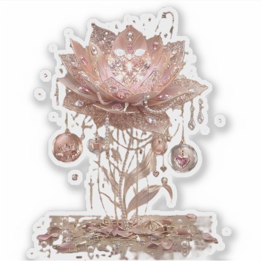 Futuristic Neon Blossom Vinyl Sticker (Vorderseite)