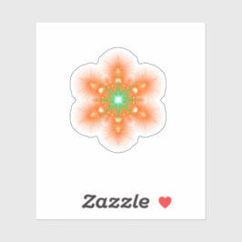 Futuristic Neon Glow Flower Graphic Aufkleber