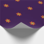 Futuristic Neon Glow Flower Graphic Geschenkpapier (Ecke)