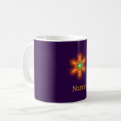 Futuristic Neon Glow Flower Graphic Kaffeetasse (Vorderseite Links)