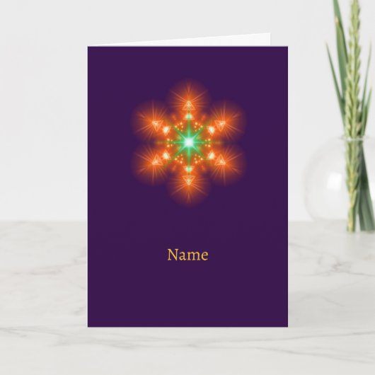 Futuristic Neon Glow Flower Graphic Karte (Vorderseite)