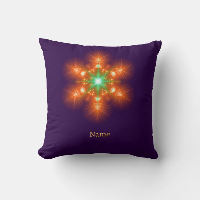 Futuristic Neon Glow Flower Graphic Kissen (Vorderseite)
