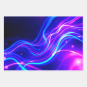 Futuristic Neon Liquid Waves - Electric Energy Flo Geschenkpapier Set (Vorderseite 2)