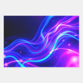 Futuristic Neon Liquid Waves - Electric Energy Flo Geschenkpapier Set (Vorderseite)
