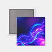 Futuristic Neon Liquid Waves - Electric Energy Flo Magnet (Vorderseite/Rückseite)