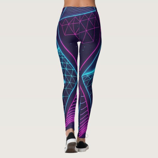Futuristic Neon Waves Seamless Pattern for Leggings (Rückseite)