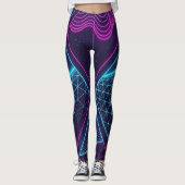 Futuristic Neon Waves Seamless Pattern for Leggings (Vorderseite)