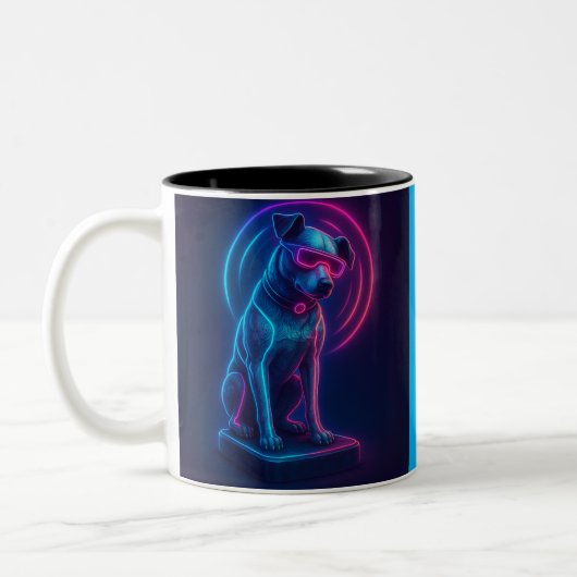 Futuristic Nipper RCA Victor Dog Zweifarbige Tasse (Links)