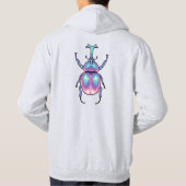 Futuristic Pixel Beetle Streetwear Hoodie (Rückseite)