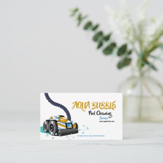Futuristic Pool Clearing Robot Visitenkarte (Stehend Vorderseite)