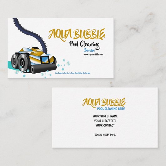 Futuristic Pool Clearing Robot Visitenkarte (Vorne/Hinten)
