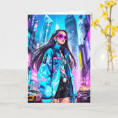 Futuristic Pop Star 0002 Karte (Gelbe Blume)