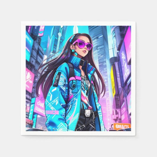 Futuristic Pop Star 0002 Serviette (Vorderseite)