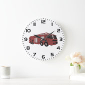 Futuristic Red Sci-Fi Command Vehicle Große Wanduhr (Zuhause)