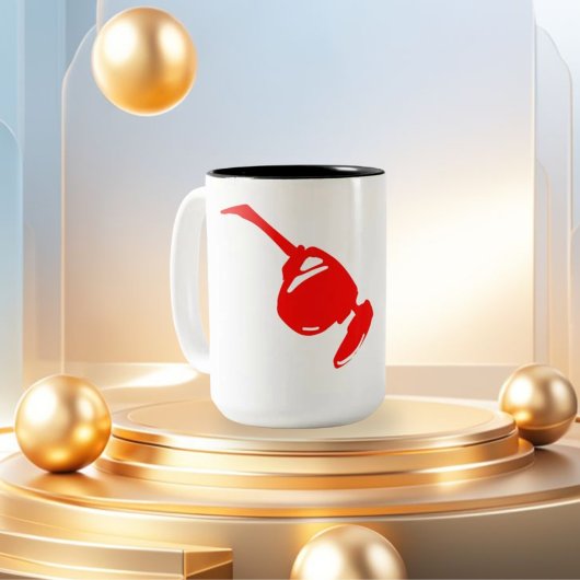 Futuristic Red Tech Design.Für Programmierer und E Zweifarbige Tasse