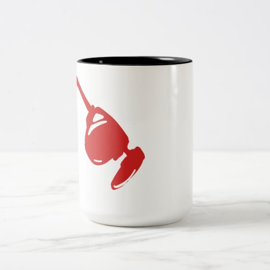 Futuristic Red Tech Design.Für Programmierer und E Zweifarbige Tasse (Mittel)