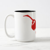 Futuristic Red Tech Design.Für Programmierer und E Zweifarbige Tasse (Links)