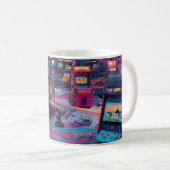 Futuristic Retro Arcade in Outer Space Kaffeetasse (VorderseiteRechts)