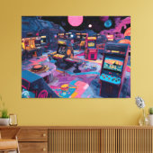 Futuristic Retro Arcade in Outer Space Leinwanddruck (Insitu (Wohnzimmer))