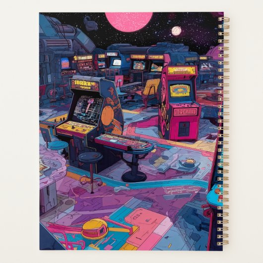 Futuristic Retro Arcade in Outer Space Planer (Rückseite)