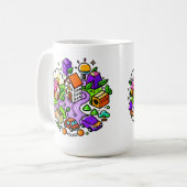 Futuristic Ride: Psychedelic Car Journey Kaffeetasse (Vorderseite Links)