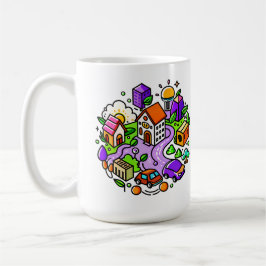Futuristic Ride: Psychedelic Car Journey Kaffeetasse