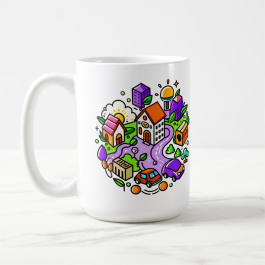 Futuristic Ride: Psychedelic Car Journey Kaffeetasse (Links)