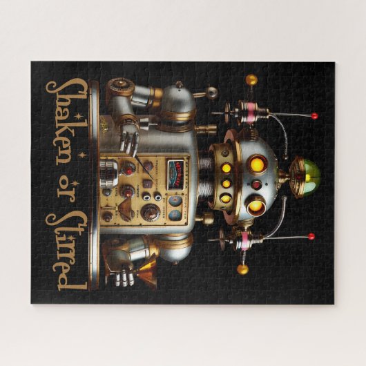 Futuristic Robot Bartender "Shaken or Stirred" Puzzle (Horizontal)