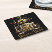 Futuristic Robot Bartender "Shaken or Stirred" Rechteckiger Pappuntersetzer (angewinkelt)