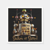 Futuristic Robot Bartender "Shaken or Stirred" Serviette (Vorderseite)
