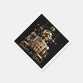 Futuristic Robot Bartender "Shaken or Stirred" Serviette (Ecke)