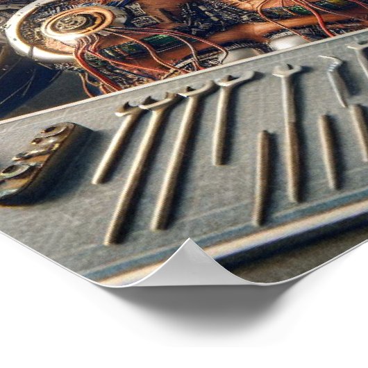 Futuristic Robot Engineer Poster (Ecke)