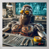 Futuristic Robot Engineer Poster (Vorne)