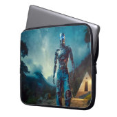 Futuristic Robot in Ancient Landscape Laptopschutzhülle (Vorderseite Links)