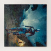 Futuristic Robot in Ancient Landscape Puzzle (Horizontal)