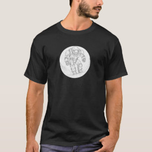Futuristic Robot Line Art T - Shirt - Sci-Fi Mech