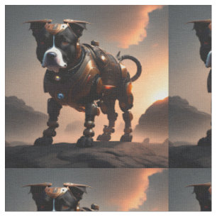 Futuristic Robot Staffordshire Terrier, Stoff