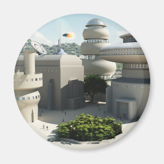 Futuristic Sci-Fi Townscape Magnet